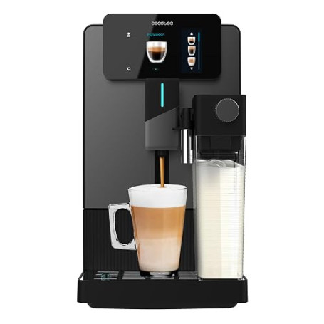 Cecotec Cafetière Superautomatique Cremmaet Latte Touch. 19Bars, Thermoblock, 12 Boissons, 4 Profils, Eau 1,1L et 400ml Lait, Éc