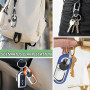 4 PCS Mousqueton Porte Clé Voiture avec Alliage de Zinc, Double Anneau, Porte Clef Solide et Léger pour Homme et Femme, Noir Ble