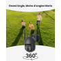 ieGeek 2K Camera Surveillance WiFi Exterieure sans Fil avec Panneau Solaire | 360° PTZ Détection PIR/IA, 15M Nocturne Couleur, R