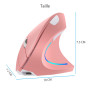 WREWING Souris verticale ergonomique sans fil 2,4 GHz avec 4 DPI réglables 800/1200/1600/2400, 6 boutons, compatible avec PC, bu