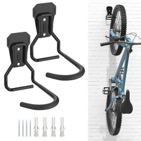 Housolution Lot de 2 Crochets Vélo, Supports de Cintre de Vélo en Fer | Support Mural de Rangement pour Vélos Robuste en Forme d