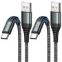 ZKAPOR Câble USB C 2M/Lot de 2, Câble USB C Charge Rapide Chargeur Type C | 3A Câble USB A vers USB C Nylon Cable USB Type C Cha