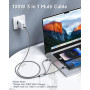 RAVIAD 100W Câble Chargeur Multi Embout [1.2M] Cable Multi USB C vers USB C | [100W]+USB C vers Lightning [27W]+Micro [10W] pour