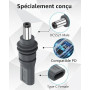 CERRXIAN Lot de 2 adaptateurs d'alimentation USB C vers DC 5,5 mm x 2,1 mm pour Starlink Mini, PD100W USB C Femelle vers connect