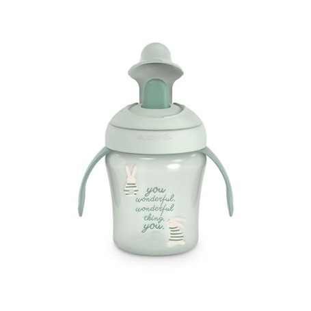 Suavinex, Tasse Apprentissage avec Bec Rigide Anti-Râpage, Tasse Bébé Anti - Fuite, Gobelet Enfant avec Couvercle Rabattable et