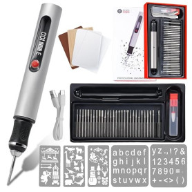 Stylo de gravure électrique rechargeable par USB avec 30 embouts, machine de gravure portable pour bijoux, bois, verre