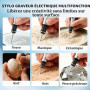Stylo de gravure électrique rechargeable par USB avec 30 embouts, machine de gravure portable pour bijoux, bois, verre