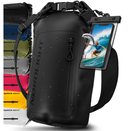 Nordlight Dry Bag Sac Étanche avec Pochette Étanche Téléphone, Fermeture Roll-Top, Bandoulière | Sac à Dos étanche Nautique, Sac