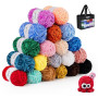 20x30g Pelotes Fil Chenille Crochet, Laine chenille pour Tricot et Crochet | Kit Laine Crochet 20 Couleurs avec Accessoires (Cro