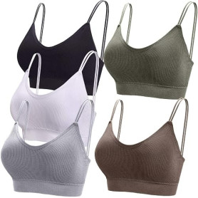 BQTQ 5 Pièces Soutien-Gorge Camisole Bralette avec Rembourré pour Femme | Bralette avec Rembourré, Soutien-Gorge sans Couture Br