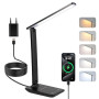 Carehabi Lampe de Bureau Puissante - 5 Modes de Couleurs et 5 Niveaux de Luminosité Réglables - Rotation sur 3 Axes - Protection