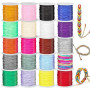 Glarks 20 rouleaux de corde en nylon pour bracelets, 402 m de cordon pour nœud chinois, enfilage, fil à perles, kumihimo, macram
