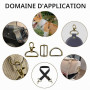 50pcs Mousqueton Sac a Main Couture Accessoires Mercerie Pour Sangle Sacs | Mousqueton Crochets Pivotant Anneaux en D Boucle en