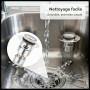 2PCS Bouchon de lavabo INOX de Bain Pop Up Universel, Bouchon Évier Salle de Bain avec Filtre Lavabo Salle de Bain, Bouchon Lava