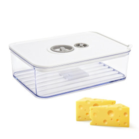 GZRXIOUS Boite a Fromage pour Frigo, 1250 ML Avec Couvercle et Etiquette Boite de Rangement Frigo avec Dateur Boites Fromages Em