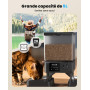 oneisall 5L Distributeur Croquettes Chat Automatique WiFi, 2 Bols INOX | 5G/2.4G WiFi Distributeur Automatique de Nourriture pou