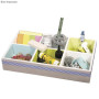 Rayher 62196000 coffret en bois avec insert 2 pièces 28 x 18 x 13 5 cm 6 compartiments, Multicolore, 2.85 x 1.89 x 1.37 cm