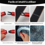 Lot de 3 Brise-Vitres Coupe-Ceintures 2 en 1 pour Voiture avec Supports | Mécanisme à ressort, lame protégée en U et supports ad