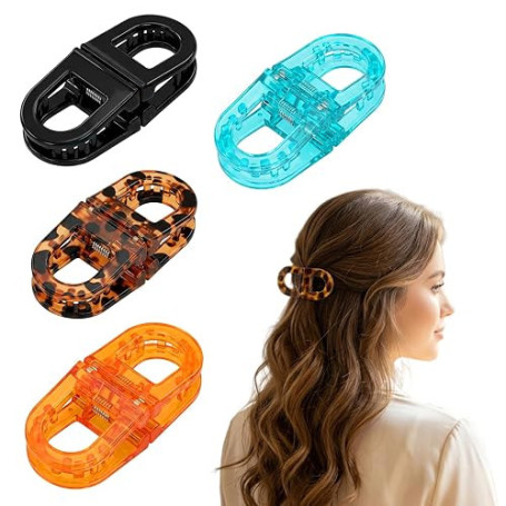 Pince Cheveux Magnétique – Lot 4 Couleurs Anti-Dérapant | 4 pinces cheveux magnétiques 2 en 1 flaches anti-dérapantes, sans trac