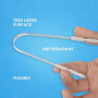 HOKIN Gratte langue pour adultes Gratte-langue acier inoxydable mauvaise haleine traitement 100% Métal Tongue Scraper Cleaner po