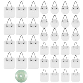 36 Pcs Accroche Tableau Adhesif, avec Triangle en Métal, 3 Tailles, Blanc | Accroche Tableau Sans Percer, Accroche Tableau Adhes
