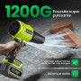 Souffleur de Feuilles sans Fil, 900 000 TR/Min, 2 Batteries, Chargeur et 2 Buses Incluses, pour Jardin, Terrasse, Voiture, Neige
