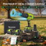 Souffleur de Feuilles sans Fil, 900 000 TR/Min, 2 Batteries, Chargeur et 2 Buses Incluses, pour Jardin, Terrasse, Voiture, Neige