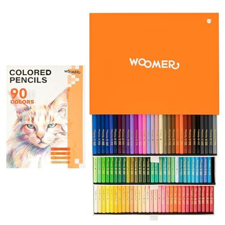 Woomer 90 Crayons de couleur à l’huile Mine douce 3,8 mm texture crémeuse | Résistance à la lumière, forte pigmentation, mélange
