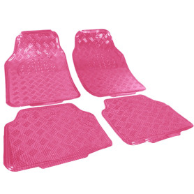 WOLTU Tapis de Sol Universel pour Voiture,Tapis de Voiture Look Aspect en Aluminium,Rose