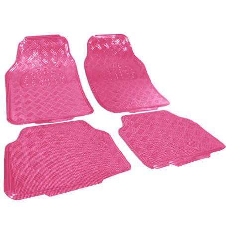 WOLTU Tapis de Sol Universel pour Voiture,Tapis de Voiture Look Aspect en Aluminium,Rose