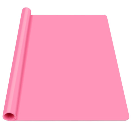 Luxeu Tapis Silicone Rose, 70 * 50cm Tapis de Table pour Résine Coulée, Nail Art Tapis de Table, Lavable et Reutilisable, pour T