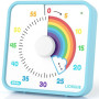LIORQUE Grand Minuteur Visuel 19cm Aimante, Silencieux sans Tic-Tac | 60 Minutos, Son-Lumière-Vibration, 3 Niveaux Volume, Suppo