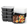 Jogoico 25 Pièces Meal Prep Containers 750ml Plastique 2 Compartiment Boite | Réutilisables Boite Alimentaire avec Couvercles Bo