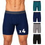 FM London Boxer en Bambou pour Homme, Boxer Long pour Homme en Bambou Ultra Doux, Antifrottements et Évacuant la Transpiration, 