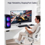 Ubluker 10K 8K 4K Câble DisplayPort 2.1 54Gbps 2M, Certifié Câble DP vers DP 4K 240Hz 165Hz 144Hz 120Hz 10K 8K 60Hz Nylon Tressé