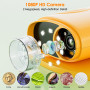 Microscope Numérique pour Enfants 1000X, Temodu 2.0 Pouces Microscope Enfant, 8 Lumières LED, Sciences de Plein air pour Les 3 A