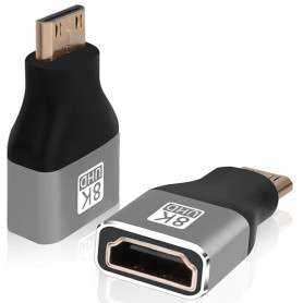 AXFEE 2.1 Adaptateur Mini HDMI, Adaptateur Mini HDMI Mâle vers HDMI Femelle | 8K, Compatible avec Ordinateurs Portables, tablett