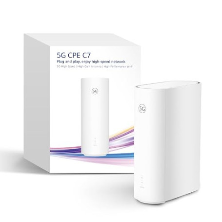 5G CPE C7 Routeur 5G avec Carte SIM, WiFi 6 AX3000 jusqu'à 5,8 Gbit/s | Internet Immédiat sans Ligne Fixe ni Fibre – Gaming en L