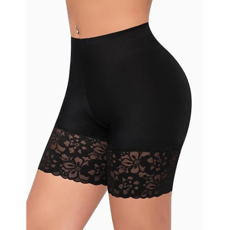 YARRCO Short Anti Frottement Cuisse Femme Dentelle sous Robe Legging Courts Cycliste Boxer Panty Culottes Taille Haute sans Cout