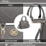 Miss Lulu Petit Sac à Main Femme, Sacs à Porté Épaule en Simili Cuir avec Texture de Litchi, Sacs Bandoulière, Sac Besace avec L