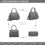 Miss Lulu Petit Sac à Main Femme, Sacs à Porté Épaule en Simili Cuir avec Texture de Litchi, Sacs Bandoulière, Sac Besace avec L