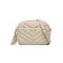 Miss Lulu Petit Sac Bandoulière Femme en Cuir Synthétique à Double Zip | Motif chevrons matelassé, pompon décoratif, poche avant