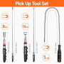 3PCS Kit d'Outils Magnétiques Télescopiques,Preciva 16LB Gadget Magnétique，8LB LED Rétractable Outil Magnétique，60CM 1LB Flexibl