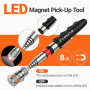 3PCS Kit d'Outils Magnétiques Télescopiques,Preciva 16LB Gadget Magnétique，8LB LED Rétractable Outil Magnétique，60CM 1LB Flexibl