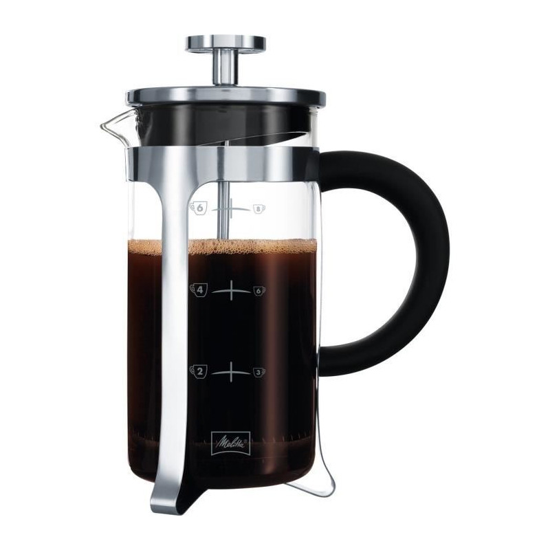 Melitta Cafetiere a piston Premium en verre et inox 8 tasses