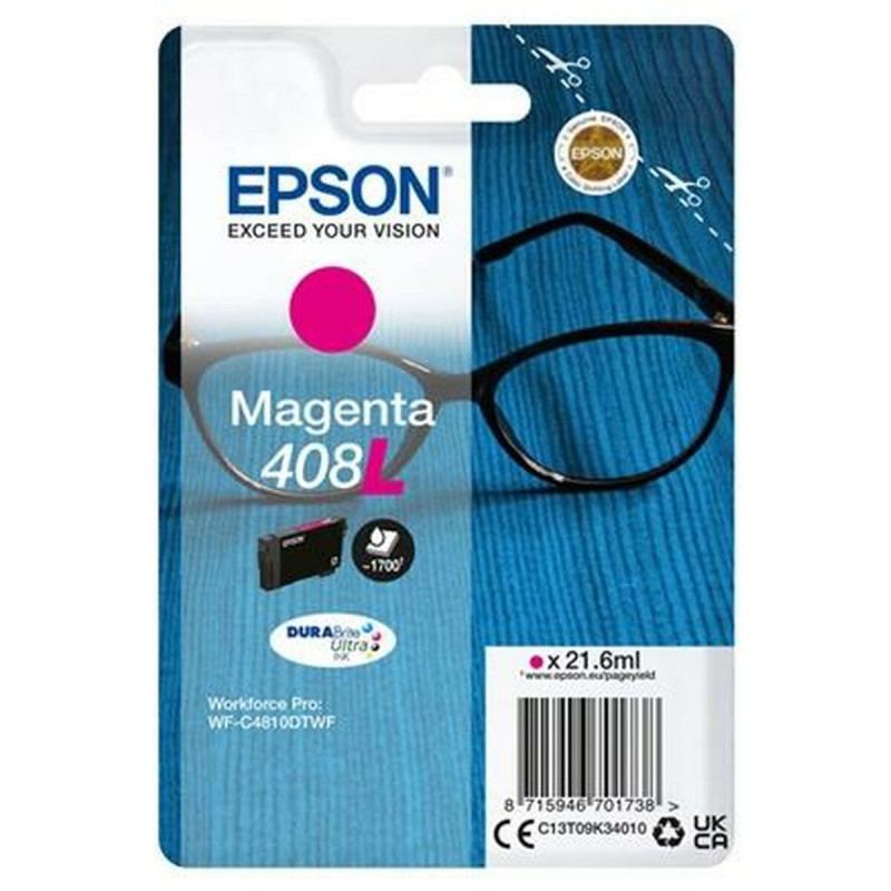 Epson Singlepack Magenta 408L DURABrite Ultra Ink