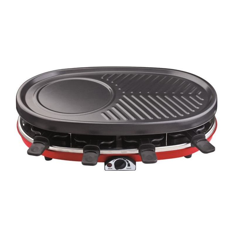 Image secondaire de Hkoenig RP418 - Appareil a Raclette 4 en 1 - 8 personnes - 6 mini crepes - Grill - Température réglable - 1500W - Plaques