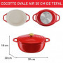 TEFAL E2548904 Air cocotte légere ovale 30x23 cm. fonte d'aluminium rouge. tous 109,99 €