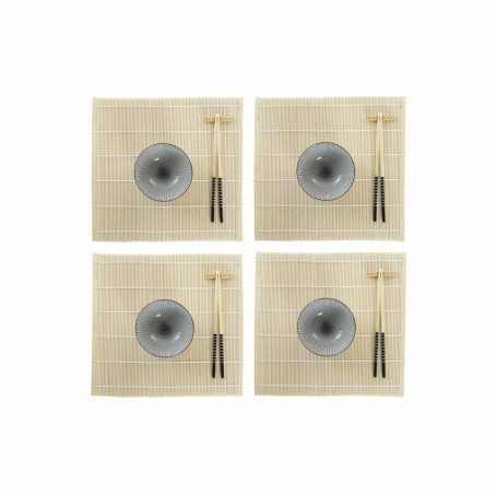 Set de sushi DKD Home Decor Noir Bambou Grès (14,5 x 14,5 x 31 cm) 39,99 €