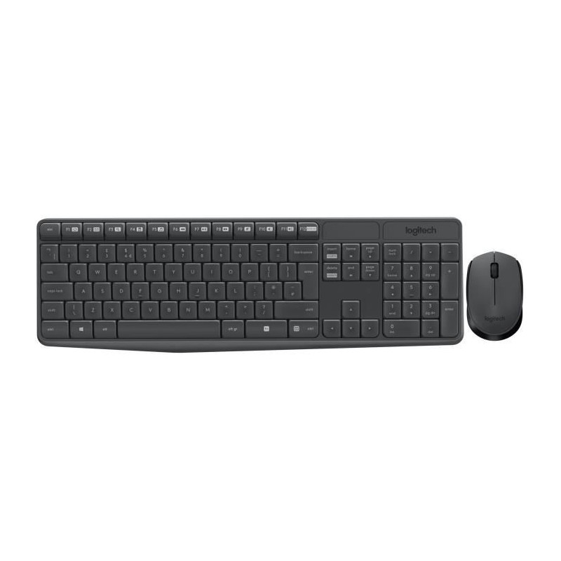 Ensemble Clavier Souris - Sans fil - Logitech - MK235 - Azerty